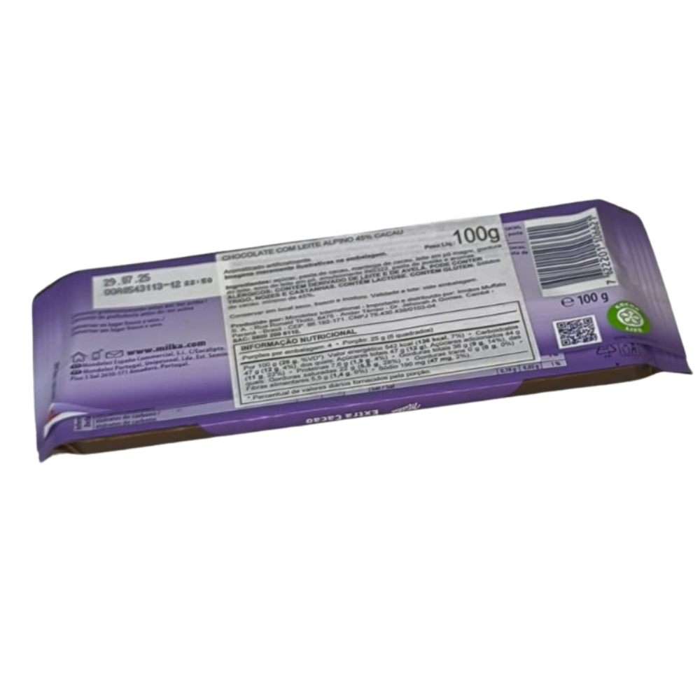 Chocolate Alpino Milka 45 extra cacau